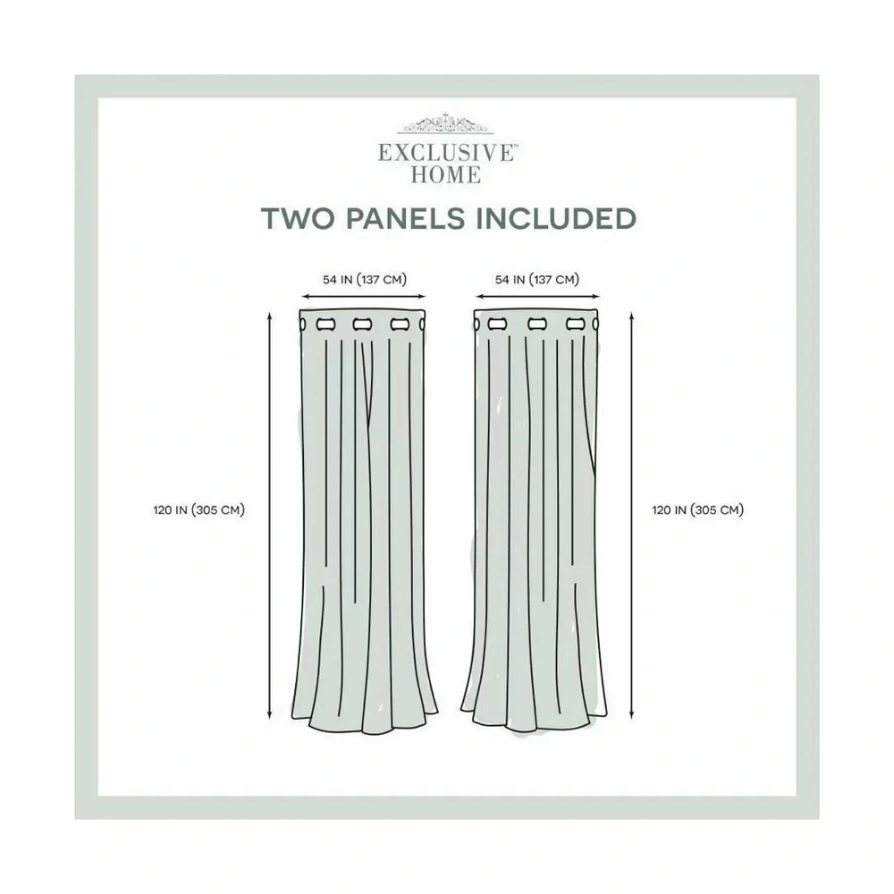 Set of 2 Indoor/Outdoor Solid Cabana Grommet Top Curtain Panels - Exclusive Home